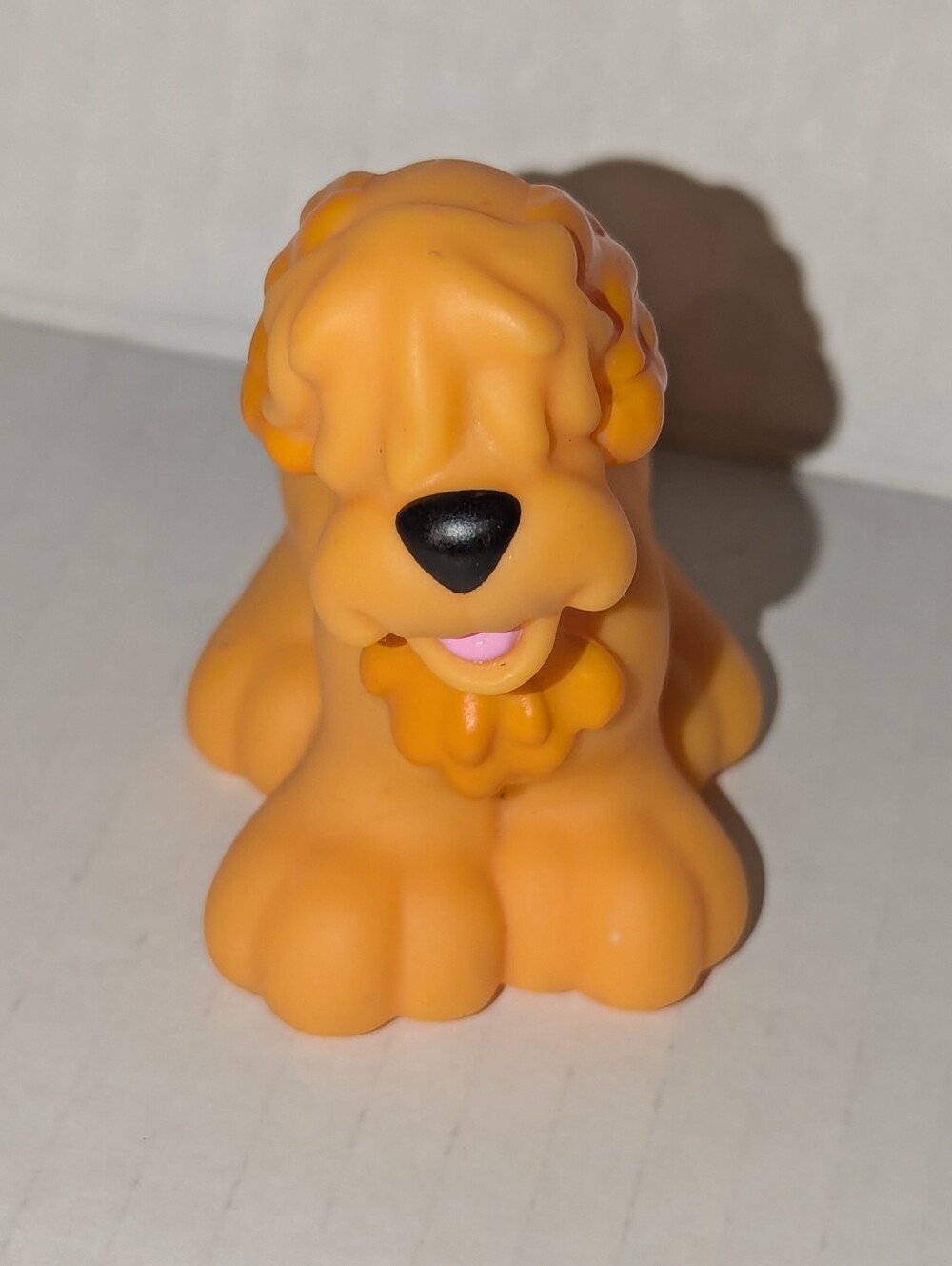 RARE Fisher Price Little People Orange Yellow Shaggy Sheepdog Dog Toy HTF